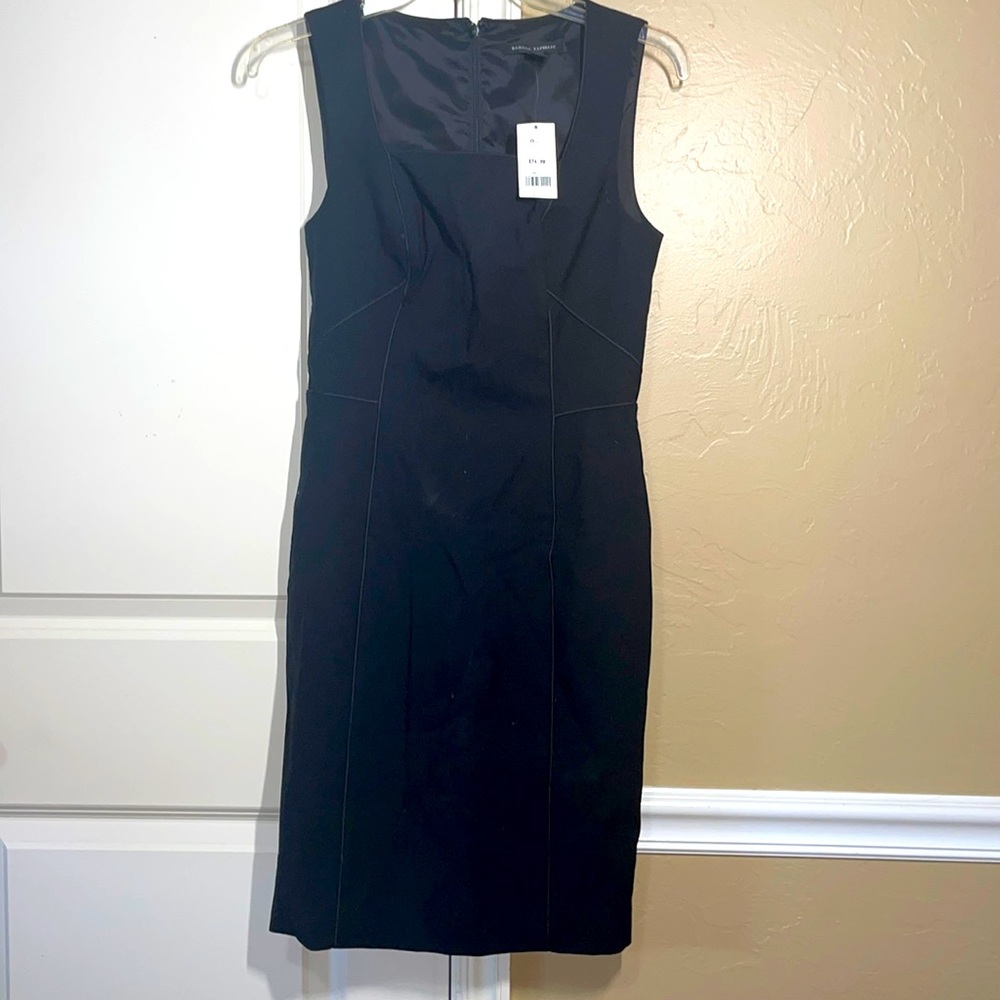 New Banana Republic WOOL Black Smart Work Fully Lined Stretch Pencil Dress 2